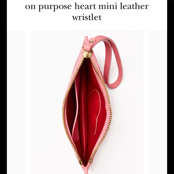 Kate Spade On Purpose Leather Heart Wristlet - Picture 4 of 6